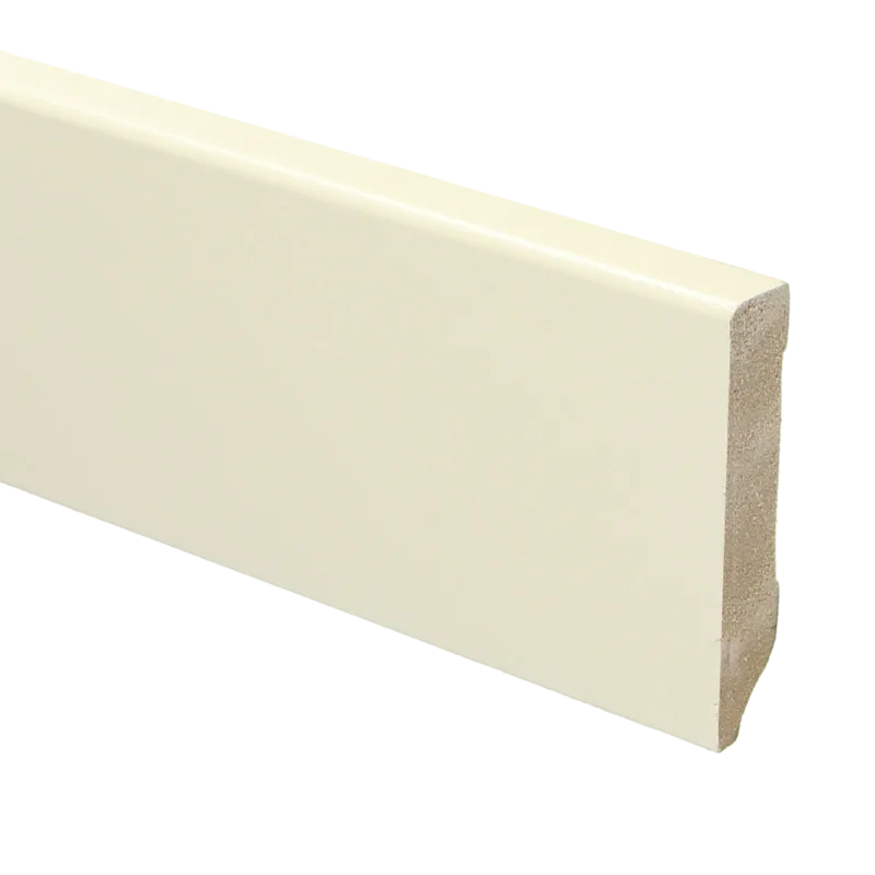 Meest Verkocht MDF Moderne Plint 70x12 RAL 9001 Cremewit 15924